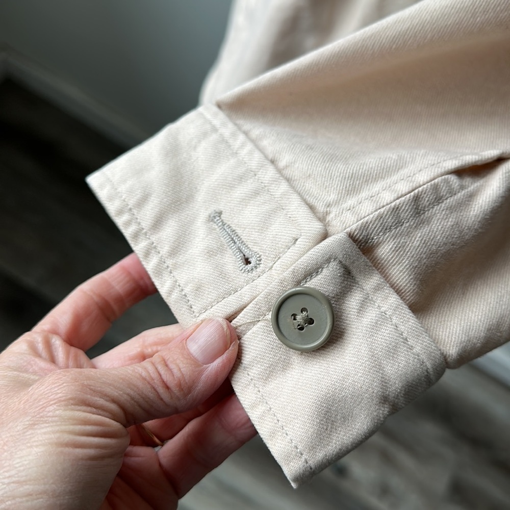 Gap Jacket Cream Colored Collared Size Large Ligh… - image 7